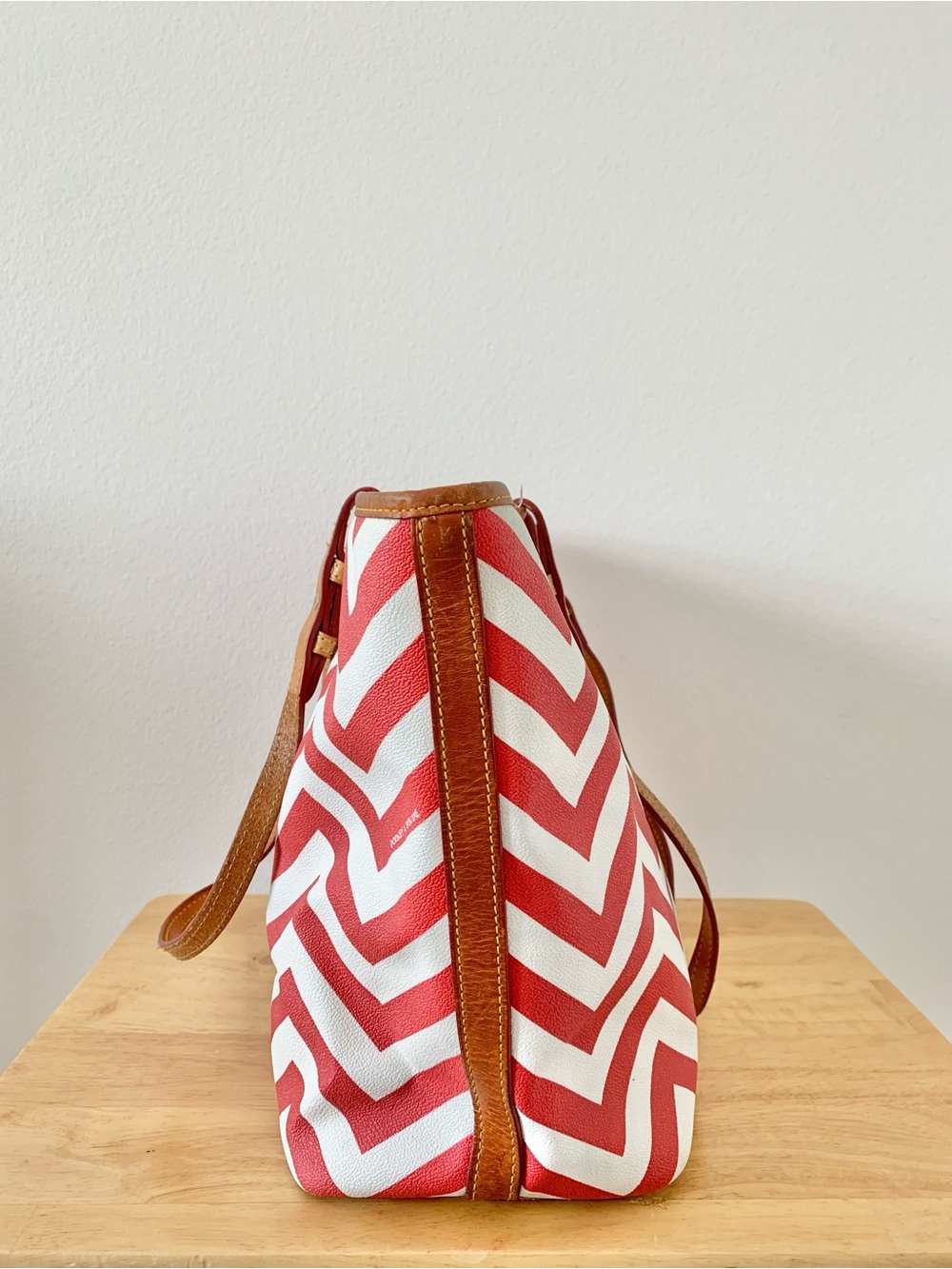 Dooney & Bourke Red Chevron Zip-Top Tote - Picture 3 of 14
